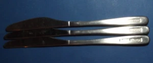 3 x Vintage 1980s British Airways Knives In-Flight Cutlery NO MAKERS MARK, 17 cm - Picture 1 of 5