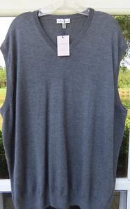 Peter Millar Crown Golf V-Neck Sweater Vest Men Merino Wool Gray XXL 2XL NWT NEW - Picture 1 of 18