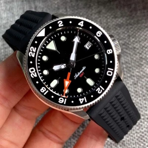 37mm NH34 GMT 200M Diver Automatic Men Watch Sapphire Ceramic Insert 120 Click - Picture 1 of 9