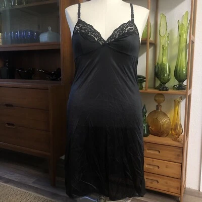 Vestido sin cordones completo vintage JC Penney negro talla 34 hecho en Unión en EE. UU. Foto 1 de 4