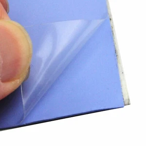 2 pc Blue 100mmx100mmx.05mm GPU CPU Heatsink Cooling Thermal Silicone Pad - Picture 1 of 4