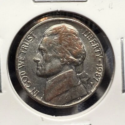 1987-P Jefferson Nickel 5C 5 Cents United States Philadelphia Mint Coin SP869 - Image 1 of 2