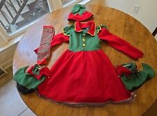 Santa’s helper Girls Elf Dress cute dress with matching jingling hat Size 5/6