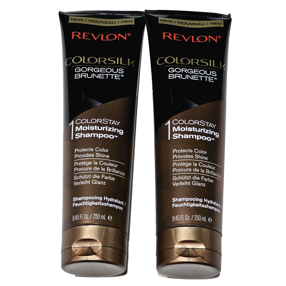 2 Pack Revlon Colorsilk Gorgeous Brunette Colorstay Moisturizing Shampoo 8.45oz - Image 1 of 1