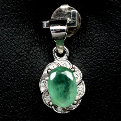 SHOLA Echt Natürlicher Grün Smaragd Anhänger Sterlingsilber N310 - Bild 1 von 2
