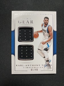 2016-17 Karl-Anthony Towns National Treasures #1/49 Game Gear Worn-Material #27