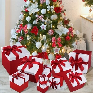 Tenceur 10 Pcs Christmas Nested Gift Boxes with Lids Assorted Sizes Gift Boxe... - Picture 1 of 6