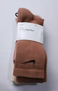 Nike Women's Everyday Plus Cushioned Crew Sock 3-Pack DM3 Multicolor Large NWT - Picture 1 of 4