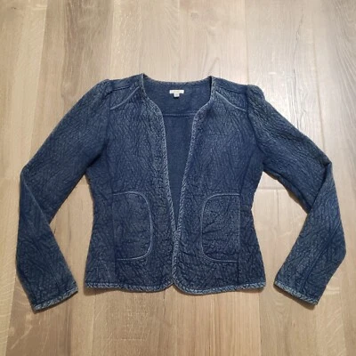 Chaqueta Cárdigan Ecote Talla Pequeña Suave Imitación Denim Estilo Distress Foto 1 de 4