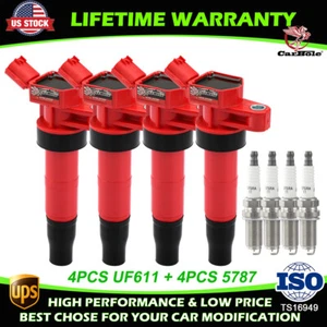 Pack of 4 Spark Plug and Ignition Coil Set for 2011-2013 Kia Sorento 2.4L UF611 - Picture 1 of 17