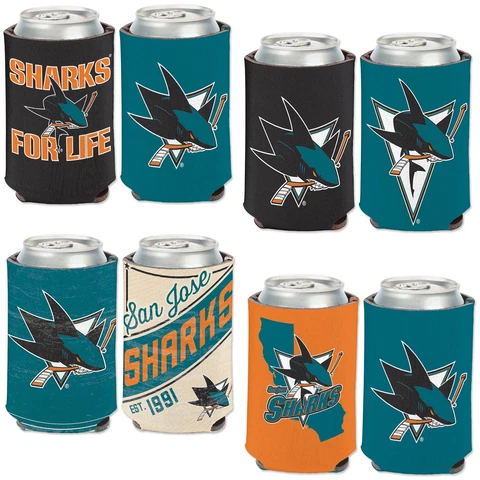 WinCraft San Jose Sharks Four-Pack 12 oz. Can Cooler Set Cover