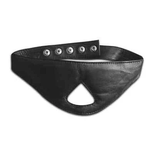 Real Leather BDSM Blindfold Fetish Eye Mask Bondage Submissive Blinder Sex Mask - Picture 1 of 3