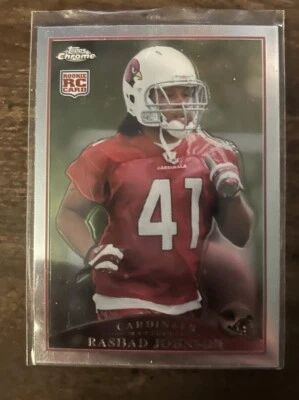 2009 Topps Chrome Rashad Johnson #TC201 Rookie RC Arizona Cardinals - Image 1 of 2
