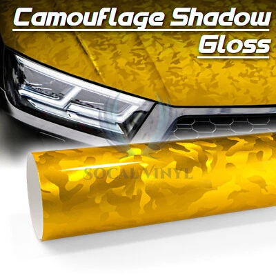 Brillo Camuflaje Sombra Camuflaje Coche Vinilo Envoltura Vehículo Calcomanía Hoja Película Hágalo Usted Mismo Foto 1 de 4
