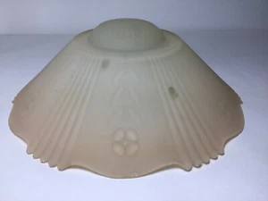 Vintage Custard Art Deco Atomic Age Mid Century 3 Hole Glass Hanging Lamp Shade - Picture 1 of 9