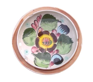 Cenicero de cerámica mexicana Tonala vintage diseño floral 6" diámetro - Imagen 1 de 12