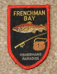 OLD VINTAGE FISHING BADGE PATCH - FRENCHMAN BAY POSS MAINE USA OR AUSTRALIA