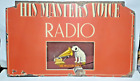 Vintage Ancien 1930's His Masters Voice Radio Porcelaine Émail Signe Board Rare