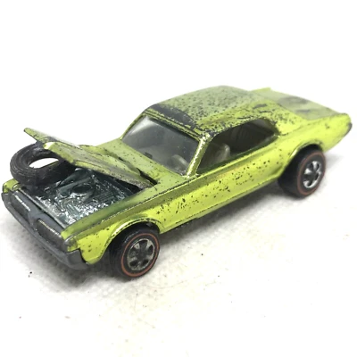 Hot Wheels Redline Custom Cougar 1968 Antifreeze Gray Int. Made In United States - Image 1 of 4