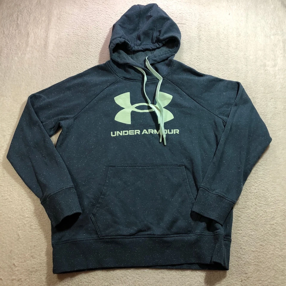 Under Armour Hoodie Womens Medium Blue Rival Fleece Logo Sweatshirt 1356318 - Image 1 of 4