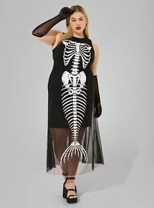 Torrid Halloween Mermaid Skeleton Dress COSPLAY NWT New 3X - Picture 1 of 9