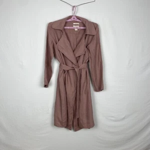 CYNTHIA ROWLEY 100% Linen Duster Jacket Lagenlook Size Medium Dusty Rose - Picture 1 of 7