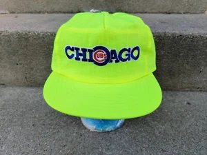 VINTAGE CHICAGO CUBS ANNCO Baseball Mütze Kappe MLB Snapback Neon NEU MIT ETIKETT - Bild 1 von 11