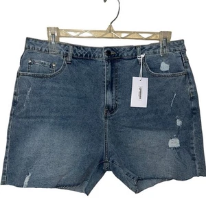 Amaryllis Shorts Damen 14 Denim Jeans Cut Offs ausgefranst kurvig Knopfleiste hoher Bund - Bild 1 von 9
