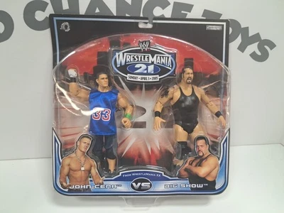 Jakks WWE Wrestlemania 21 2-Pack - JOHN CENA & THE BIG SHOW - New - 2005 - Image 1 of 4