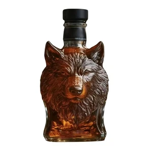 Botella de whisky Wolf decoración cristalería cabecera jarra de agua vino vaso NUEVO - Imagen 1 de 5