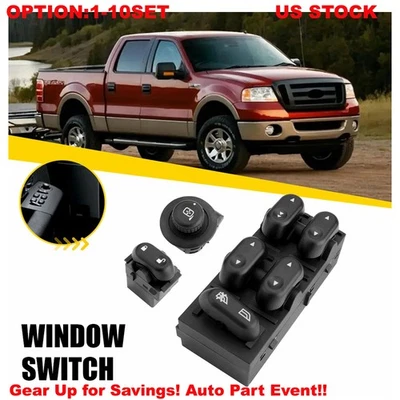 Interruptor de bloqueo de espejo retrovisor ventana eléctrica maestro para 04-08 Ford F-150 Lincoln Mark LT3-30X Foto 1 de 4