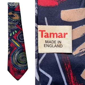VINTAGE 60s Bright Abstract Print Tie Mod Modern Art Scooter Necktie 1960s - Picture 1 of 5