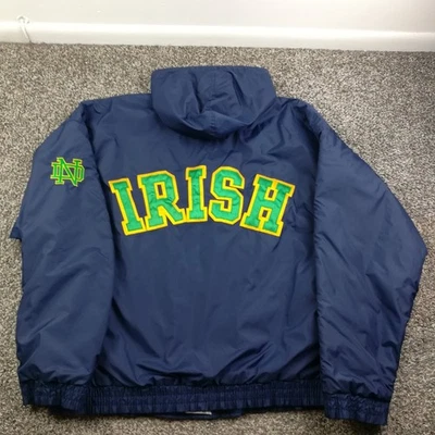 Vintage Notre Dame Fighting Irish Jacket Gear For Sports Lined Blue Mens XL - Image 1 of 4