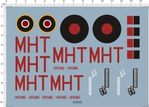 1/72 Scale WWII UK Royal Airforce Halifax Markings Logos Model Water Slide Decal - Picture 1 of 1
