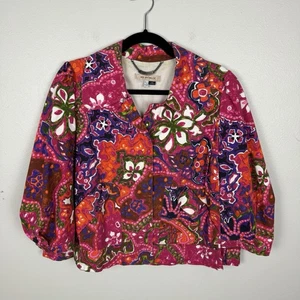 See By Chloe leichte Jacke mehrfarbig Blumen Paisley Größe 44 USA 8 Druckknopf - Bild 1 von 5