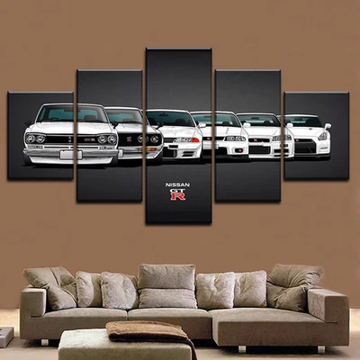 Nissan GT-R Evolution Series JDM 5 piezas lienzo arte de pared decoración del hogar Foto 1 de 4