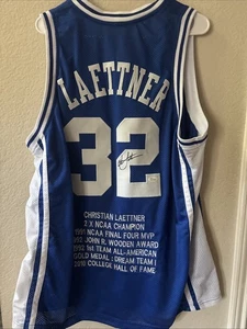 Christian Laettner signed Custom Stats Jersey auto autograph certified size XL - Picture 1 of 4