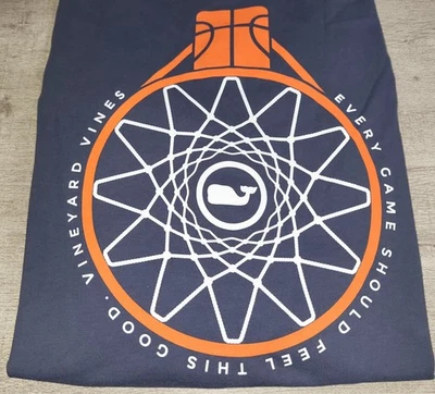 Vineyard Vines Navy Blue Basketball Logo Womens Long Sleeve T Shirt Size XS - Image 1 of 4