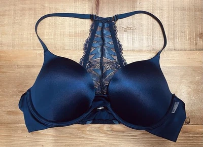 Sujetador push-up Aerie Brooke azul marino de encaje espalda cruzada 36B con cierre delantero Foto 1 de 4