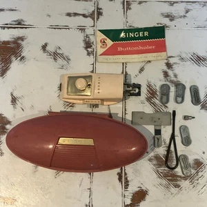 VINTAGE Singer Buttonholer Sewing Machine Attachment with Manual And Case - Picture 1 of 8