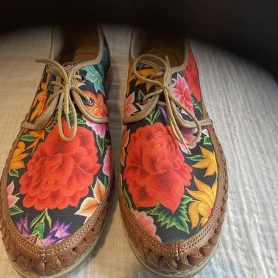 Mocasines mexicanos bordados florales Huaraches talla 10 Foto 1 de 4