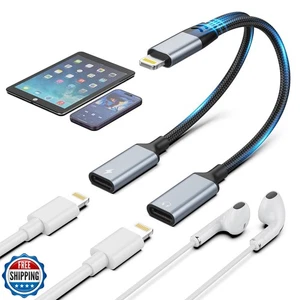[Apple MFi Certified] iPhone Lightning to 2 Lightning Adapter, Dual Lighting  - Picture 1 of 5