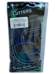 Cutters Football Gloves Adult Medium C-Tack Receiver Gloves 017 Blue NFHS/NCAA + - Picture 1 of 5