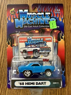 Muscle Machines 1968 DODGE DART HEMI GASSER 1:64 DIECAST  -- BLUE GS02-11 - Image 1 of 4