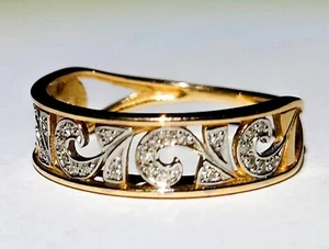 GoldRing - 14 kt Roségold - Diamant (Natürlich) mit Schmuckpass - Bild 1 von 10