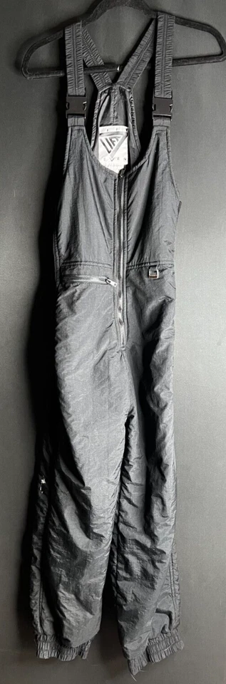 Lift Seven Mens Size 12 Overalls Ski Adjustable Black Nylon Shell Vintage - Image 1 of 3