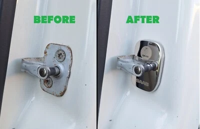 4x Cubiertas de pestillo de puerta de acero inoxidable Saab 9-3 2003-2011 con logotipos Saab Foto 1 de 4