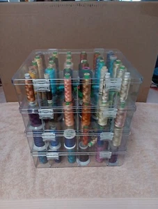 Lot Of 120+ Sewing Thread Spools W/4 Storage Cases SOME NEW UNUSED - Picture 1 of 6