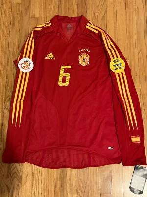 Camiseta de futebol 2004 Espanha autêntica versão jogador Iniesta Adidas - Imagem 1 de 4