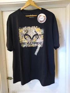 Nueva Camiseta Con Etiquetas Realtree Logo Para Hombre Talla XL Negra Camuflaje  - Imagen 1 de 5